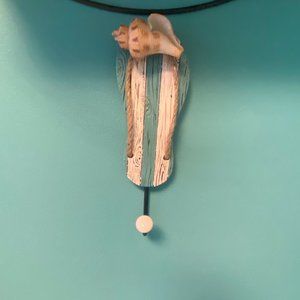 Sandal with Seashell Wall Hanger with Hook
